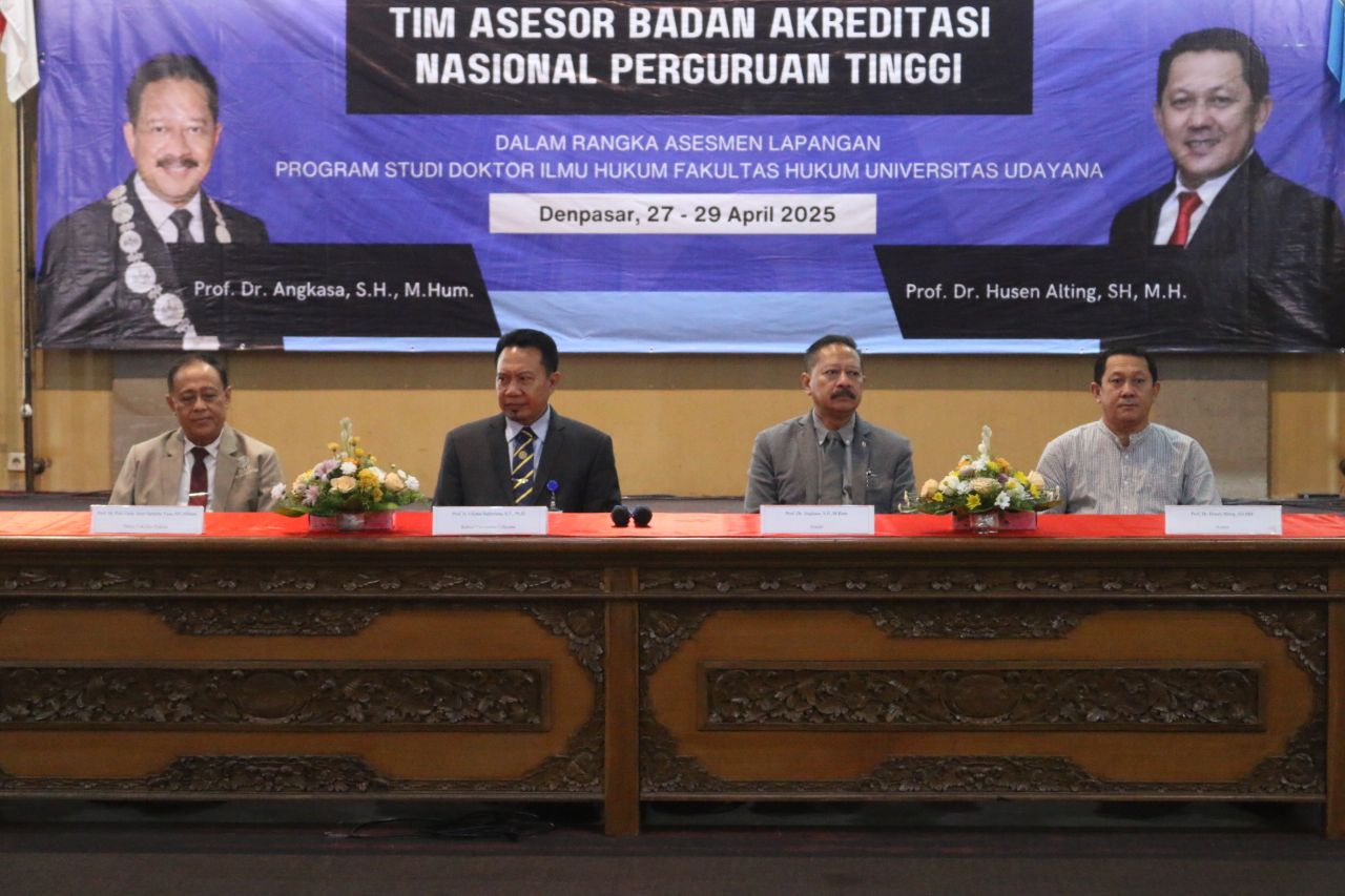 Program Studi Doktor Ilmu Hukum Fakultas Hukum Universitas Udayana Dikunjungi Tim Asesor BAN-PT dalam Rangka Akreditasi